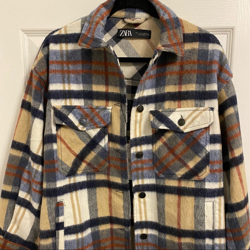 A Zara multicolored shacket perfect for the fall/winter